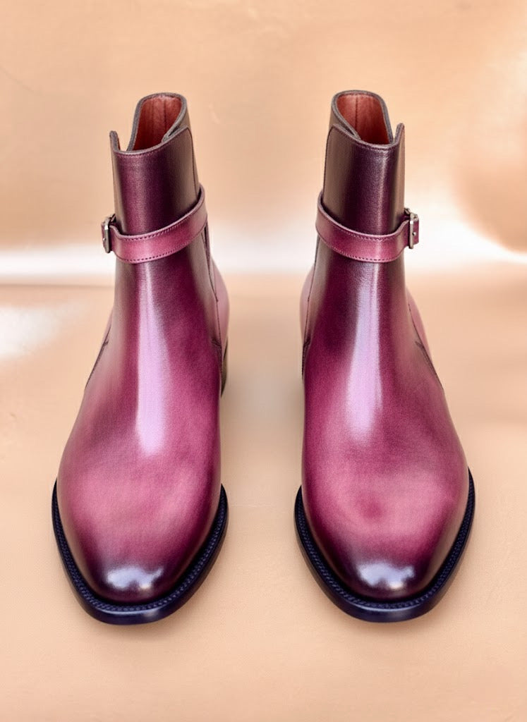 The Jodhpur — Men's Pink Patina Leather Ankle Boots