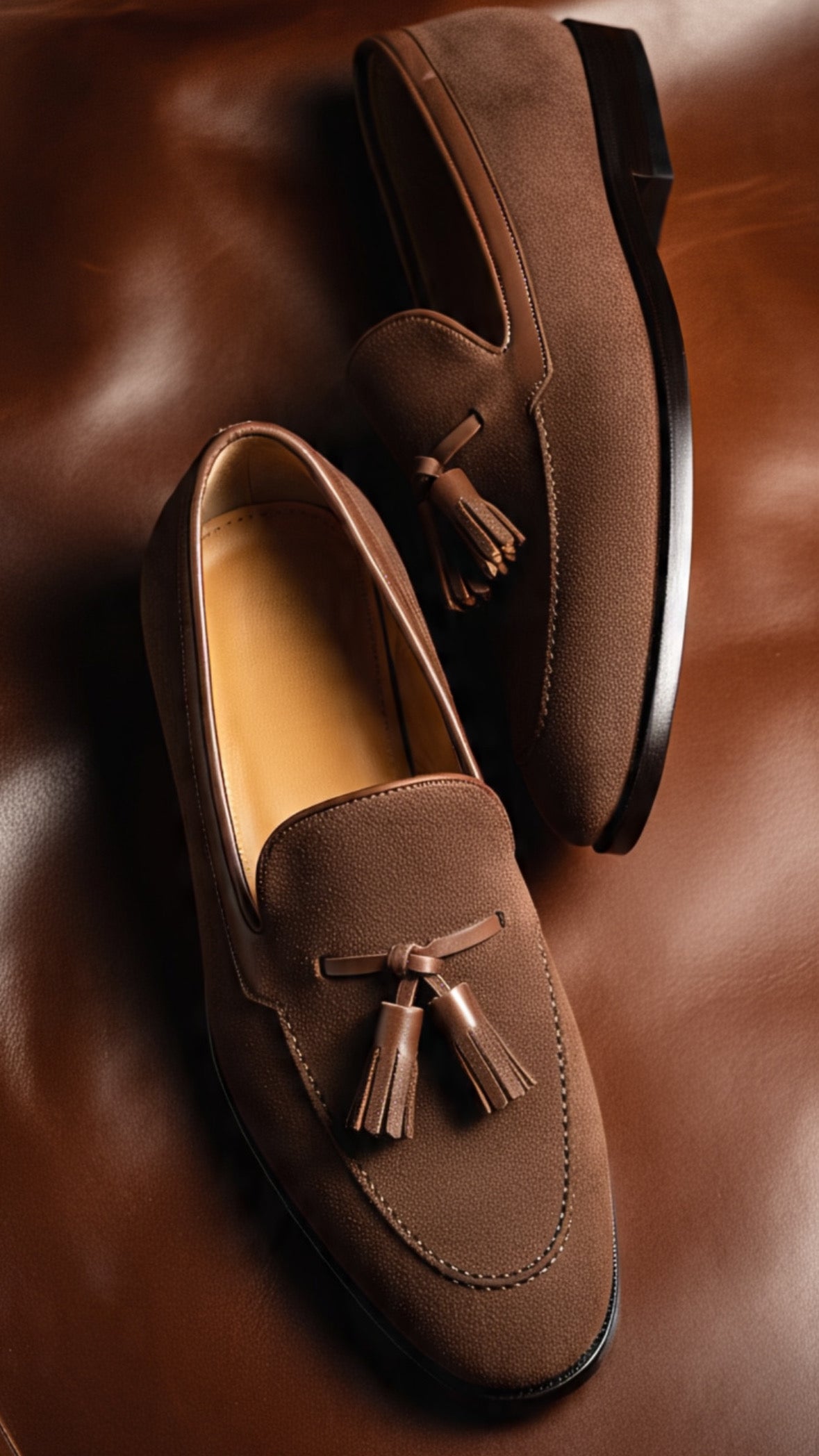 Dark brown tassel loafers