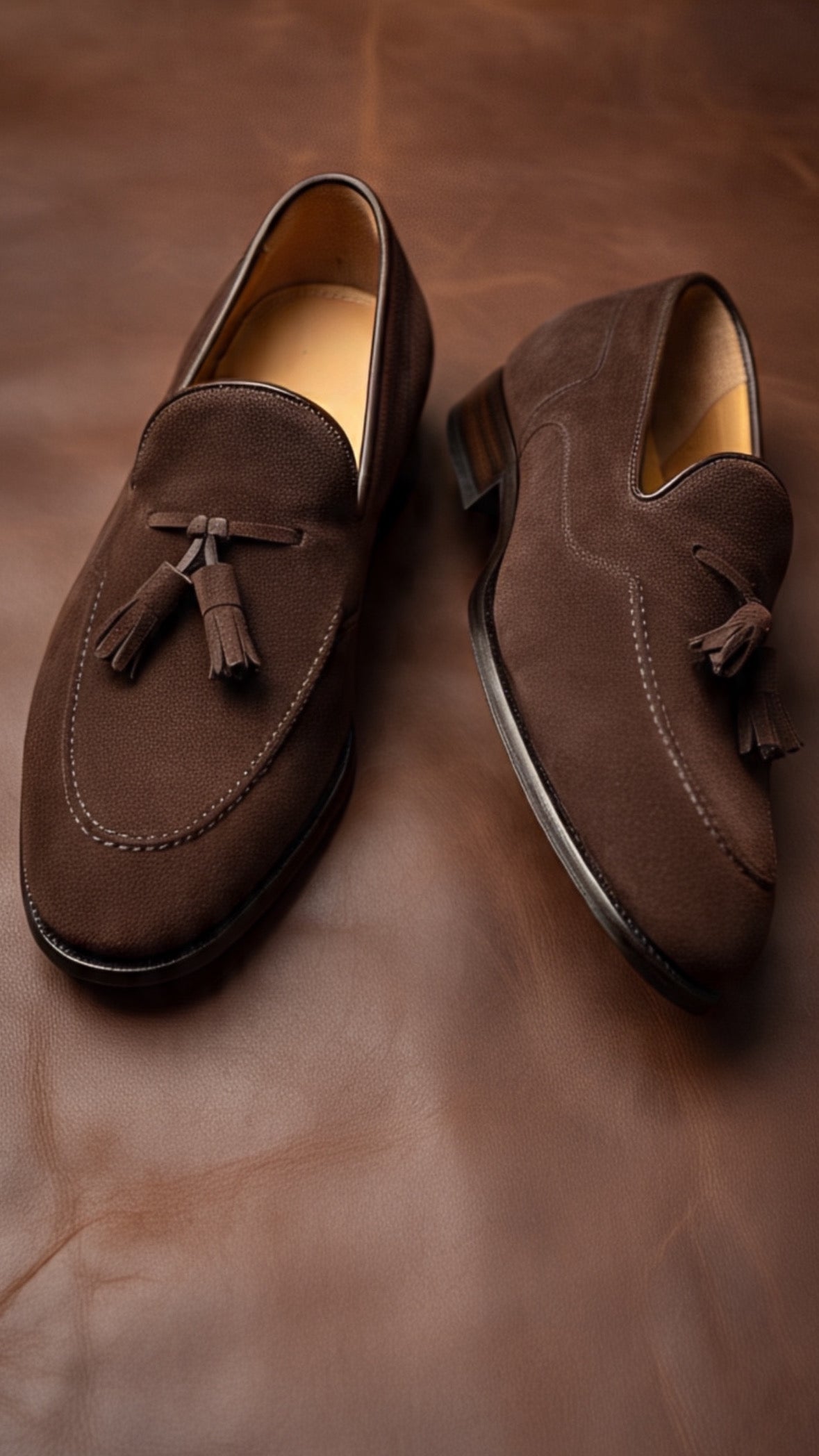 Dark brown tassel loafers