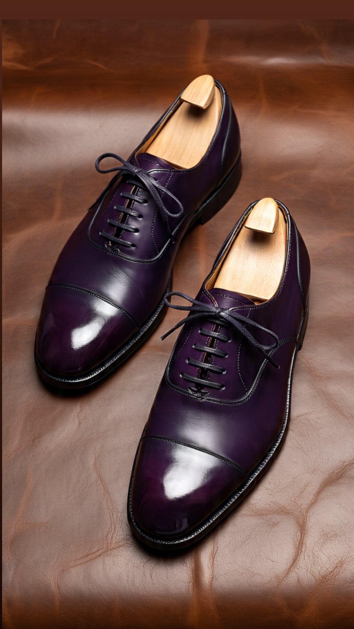 Purple captoe oxford