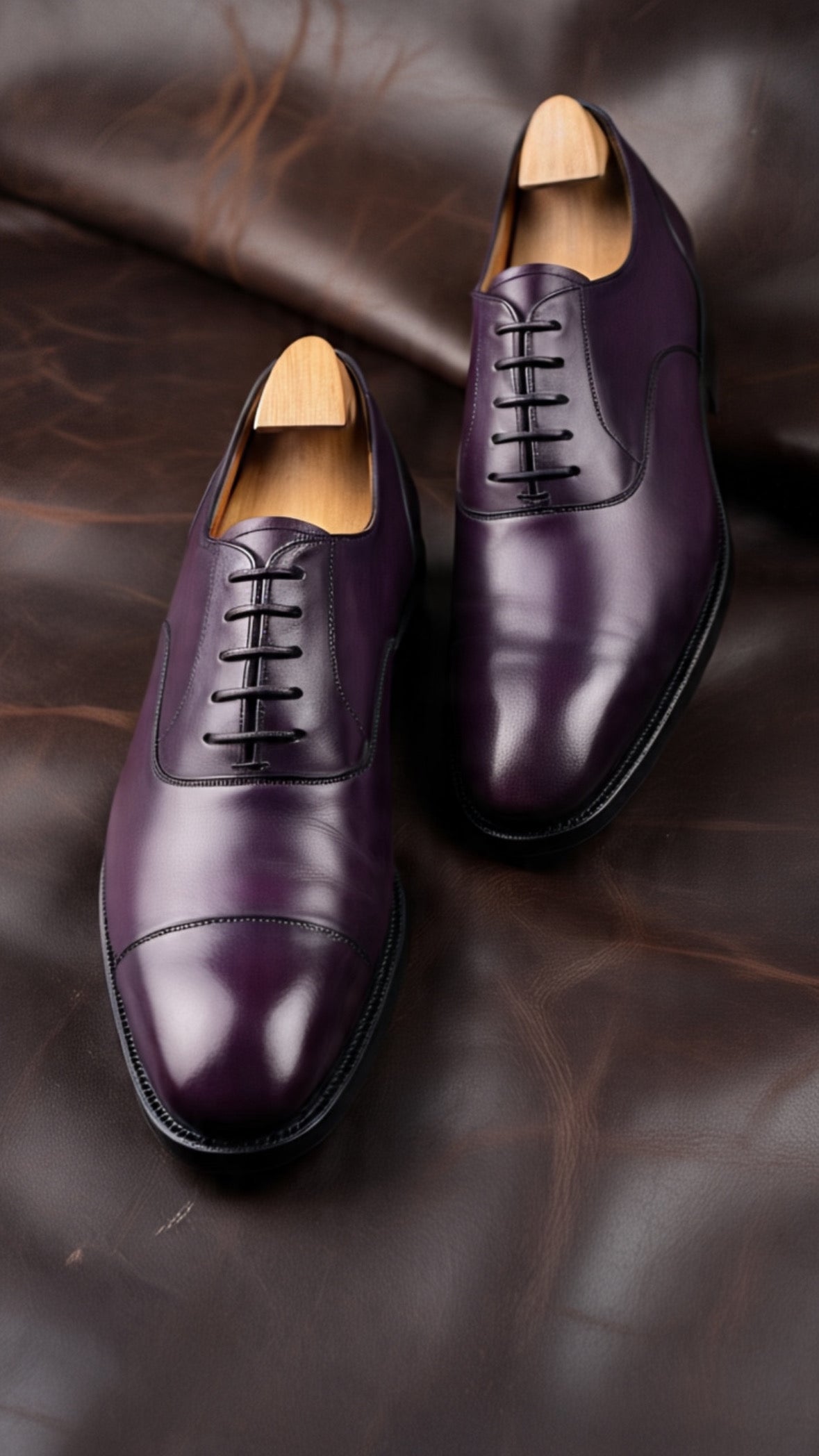 Purple captoe oxford