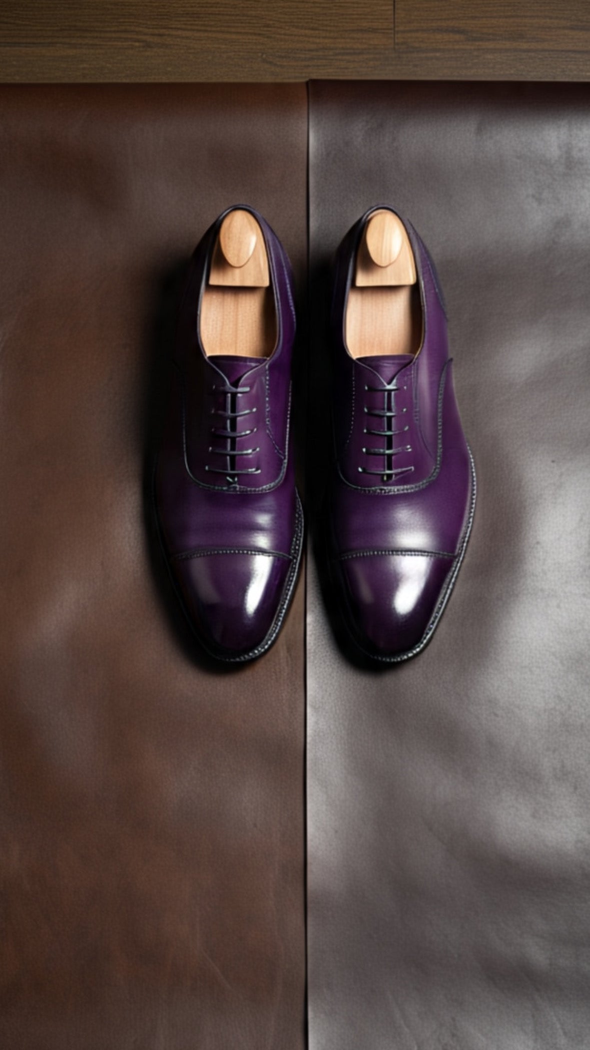 Purple captoe oxford