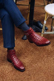 Red Crocodile jodhpur Boots