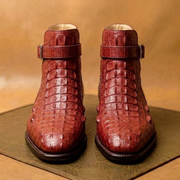 Red Crocodile jodhpur Boots