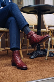 Red Crocodile jodhpur Boots