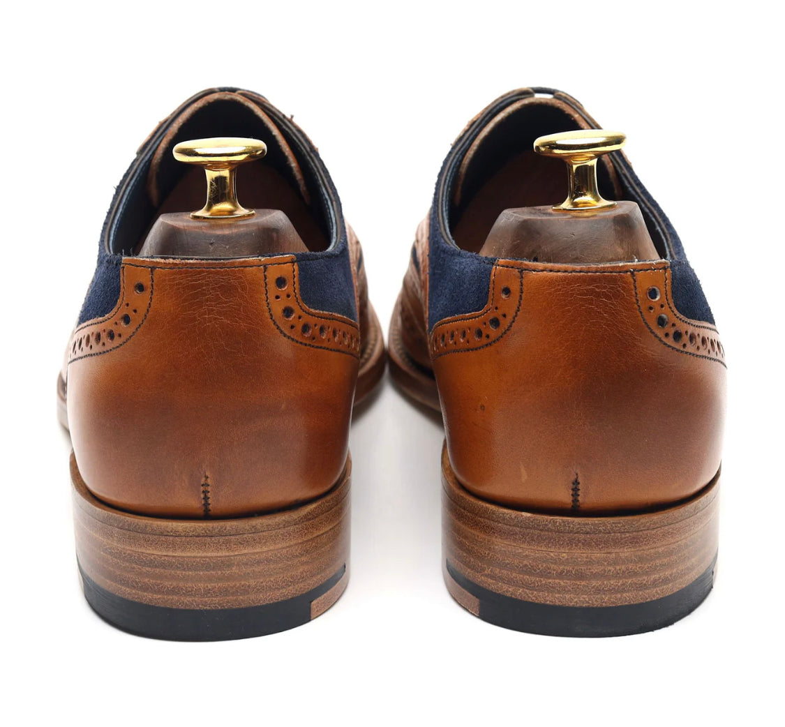 Brogues tan brown calf/blue - Whimsical Walk