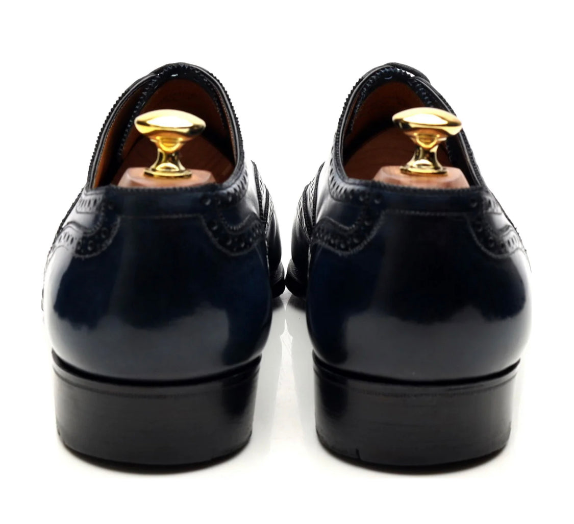 Blue Sapphire Patina Leather Oxford Brogues - Whimsical Walk