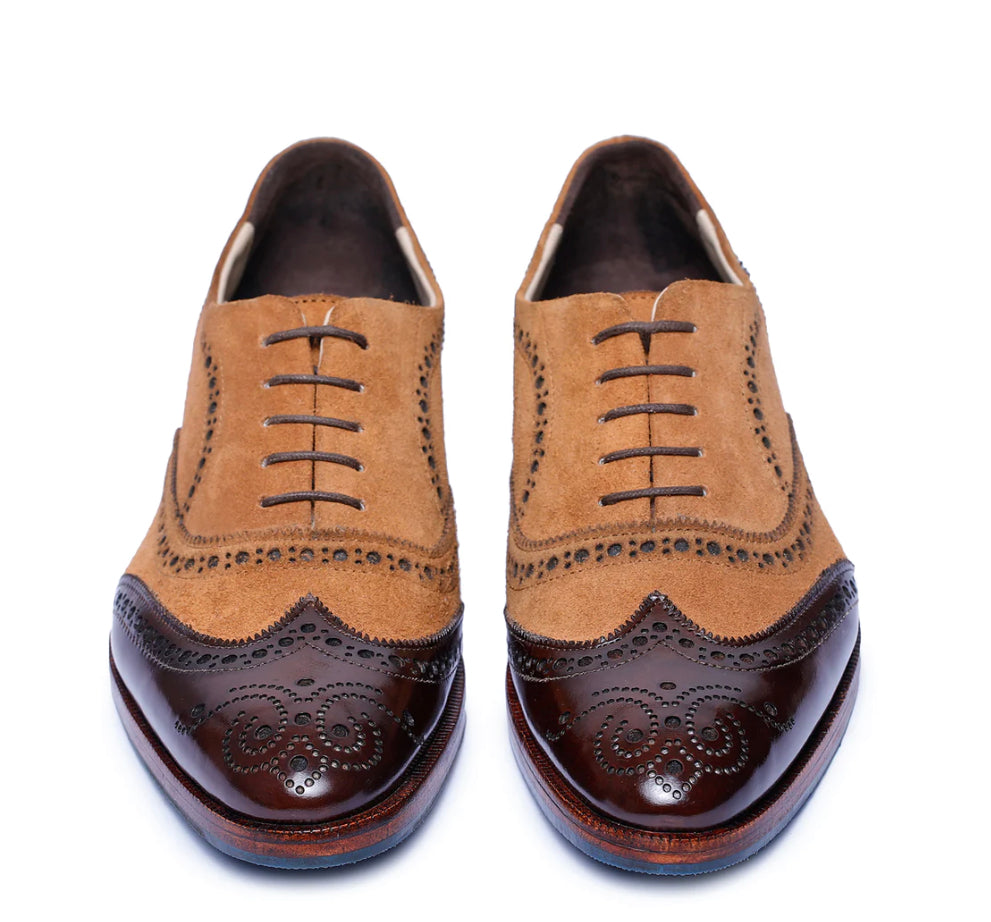 Tan suede wingtip - Whimsical Walk